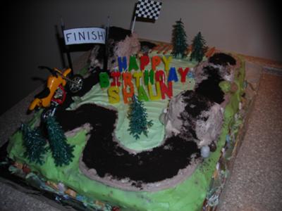 Birthday Cake Shot on Motocross Cake