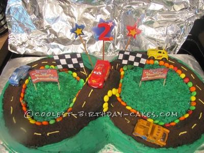 Coolest Cars Race Track 2nd Birthday Cake