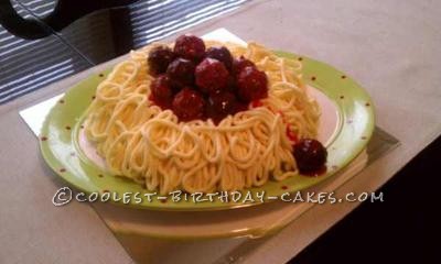 Coolest Spaghetti and Meatballs Birthday Cake