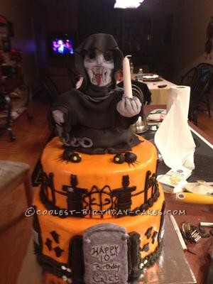 Grim Reaper Halloween Birthday Cake