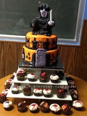 Grim Reaper Halloween Birthday Cake