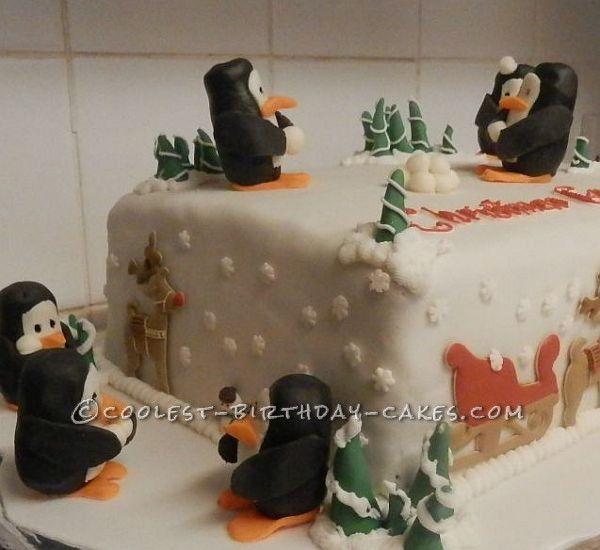 Coolest Penguin Winter Wonderland Cake