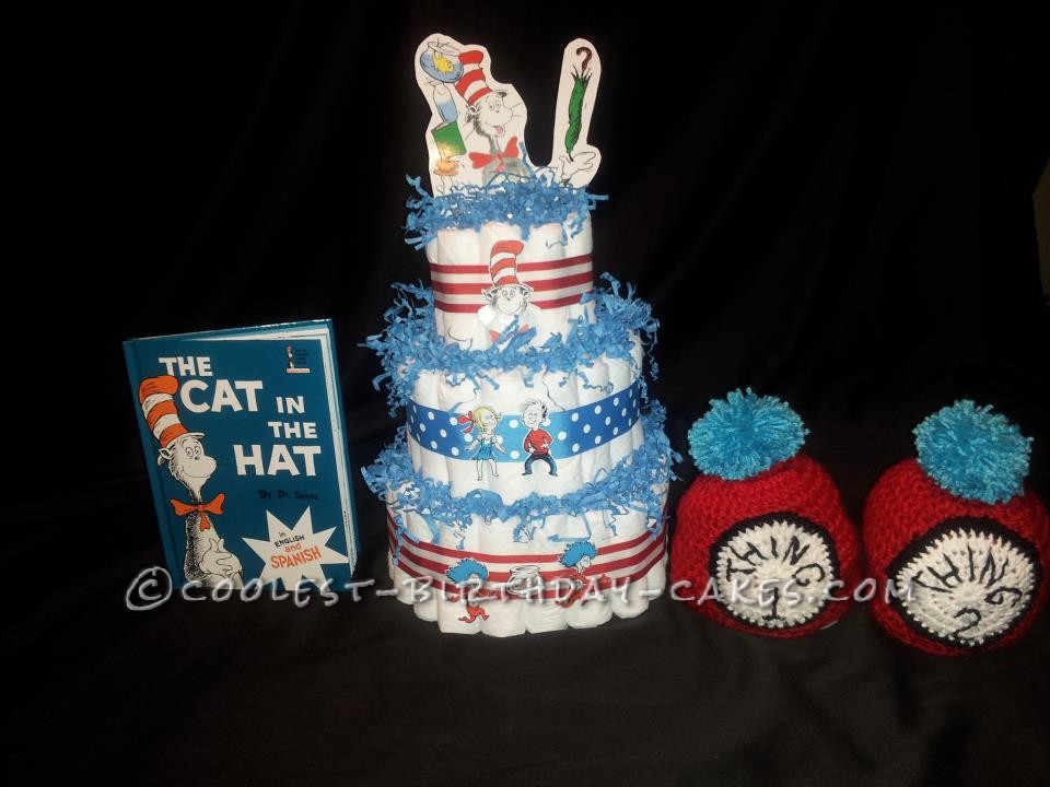 Coolest Cat in the Hat with Thing 1 and Thing 2 Diaper Cake