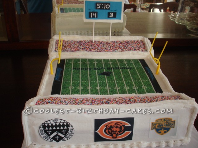 Coolest 80th Birthday Football Stadium Cake