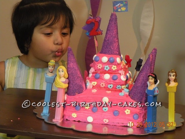 Disney Princes Castle Cake for 2 Year Old Princess