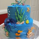 Cool Little Mermaid in an Ocean Cake