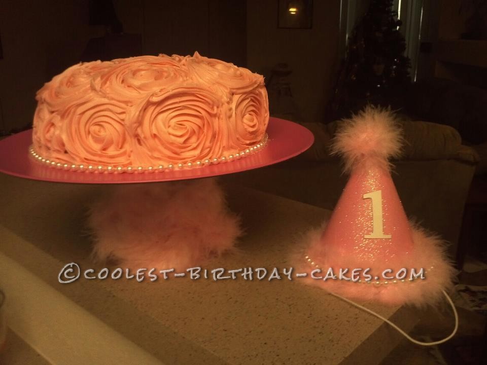 Pink Ombre Ruffle Cake for Princess' First Birthday