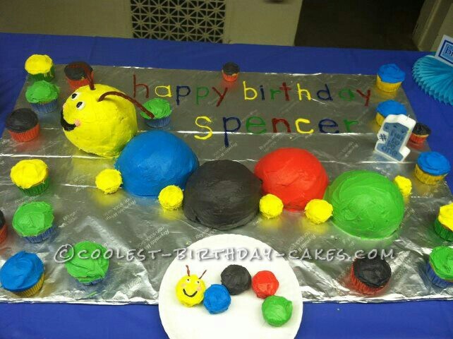 Baby Einstein Caterpillar Cake for a 1st Birthday