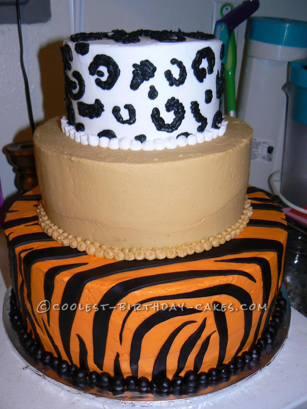 Cool Big Cats Birthday Cake