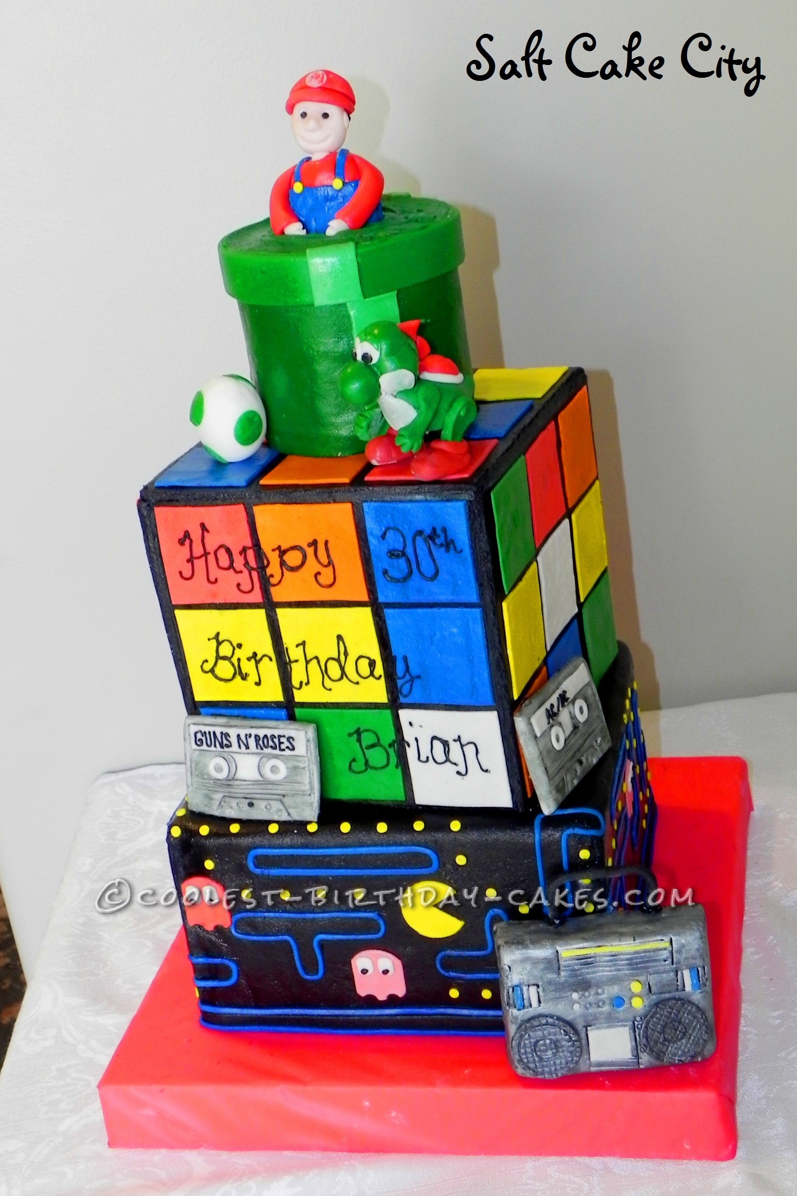 Coolest 80's Theme Rubik's Cube Cake