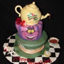 Coolest Alice in Wonderland Topsy Turvy Cake