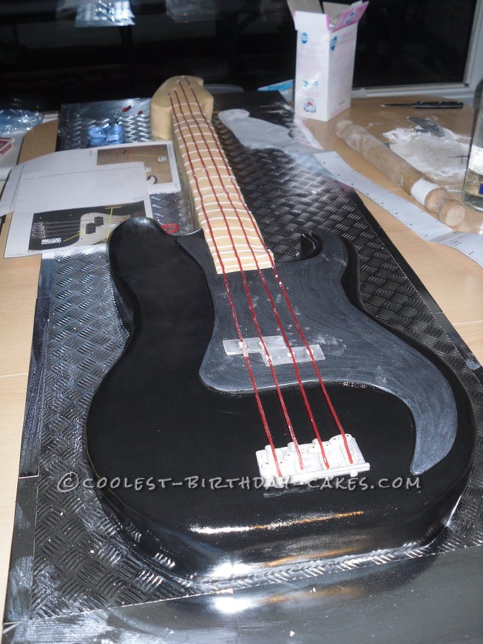 Coolest Life-Size Bass Guitar Cake