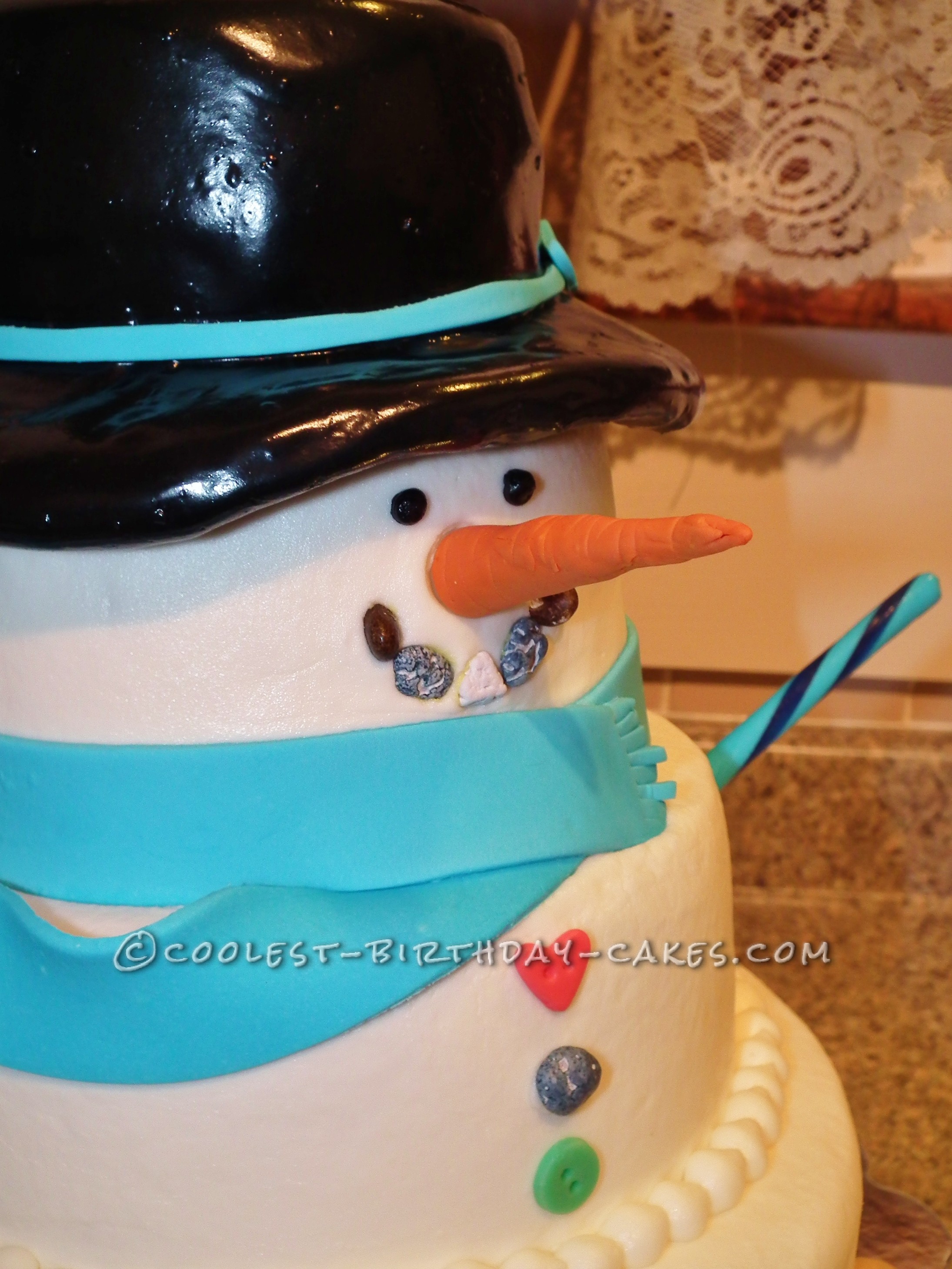 Coolest Snowman Birthday Cake