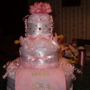 Girly Pink Lace Diaper Cake