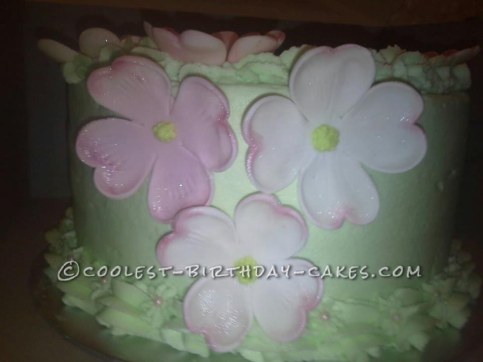 Last Minute Dogwood Cake for 90th Birthday