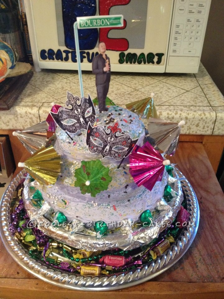 Mardi Gras Masquerade Party Birthday Cake