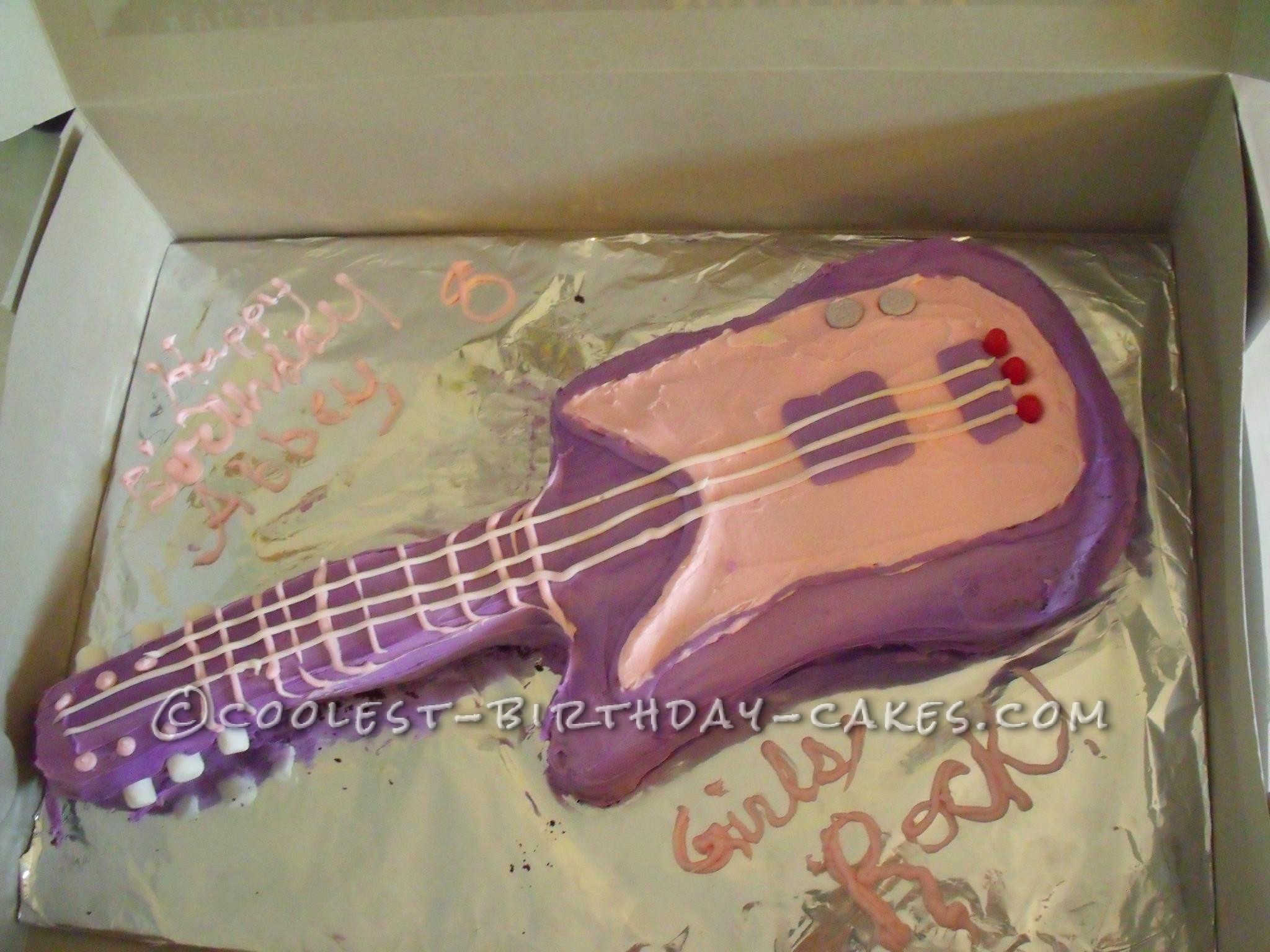 Rockstar Guitar Cake for a 8-Year Old Girl