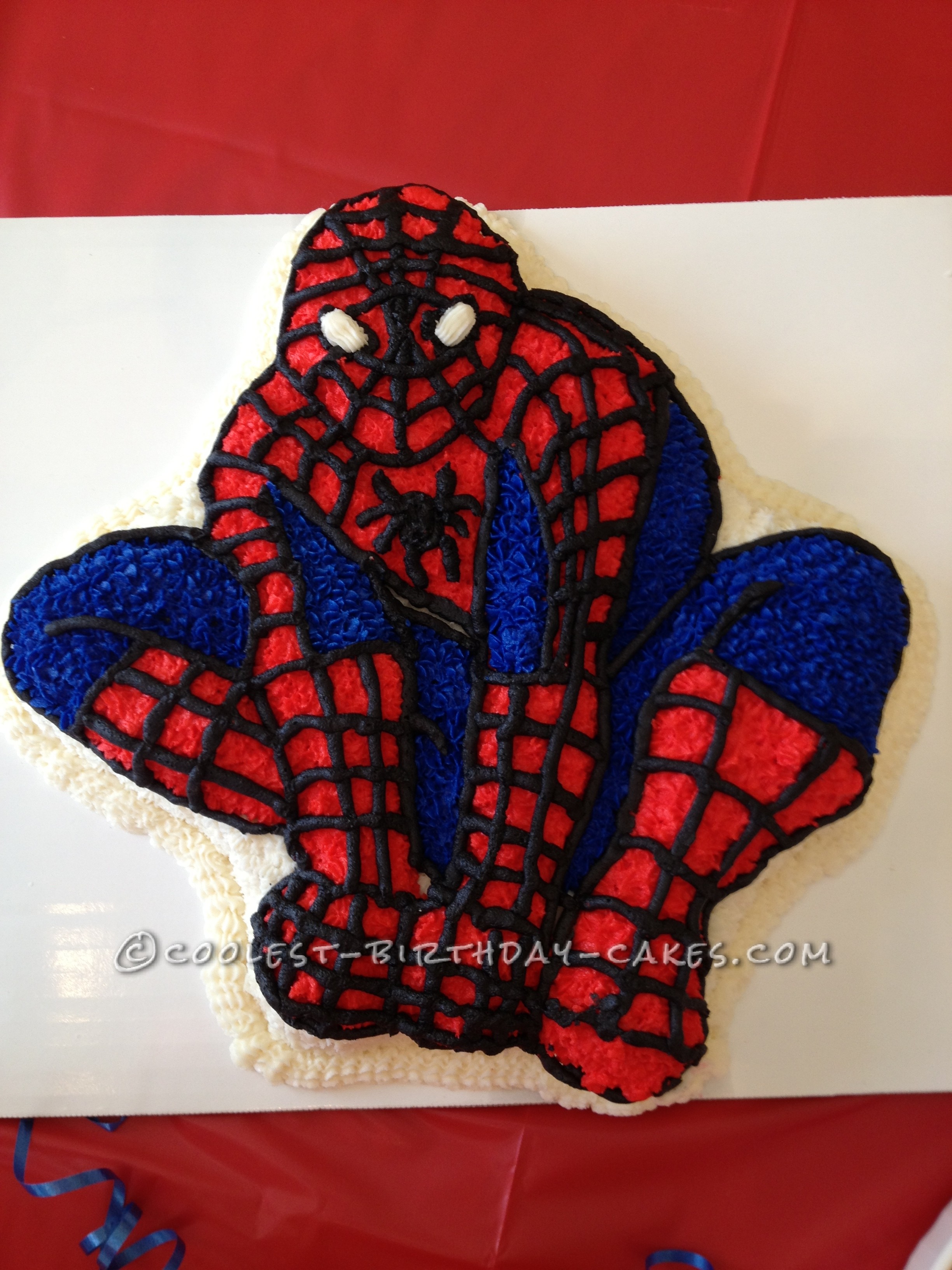 Spiderman Birthday Cake Using the Wilton Cake Pan