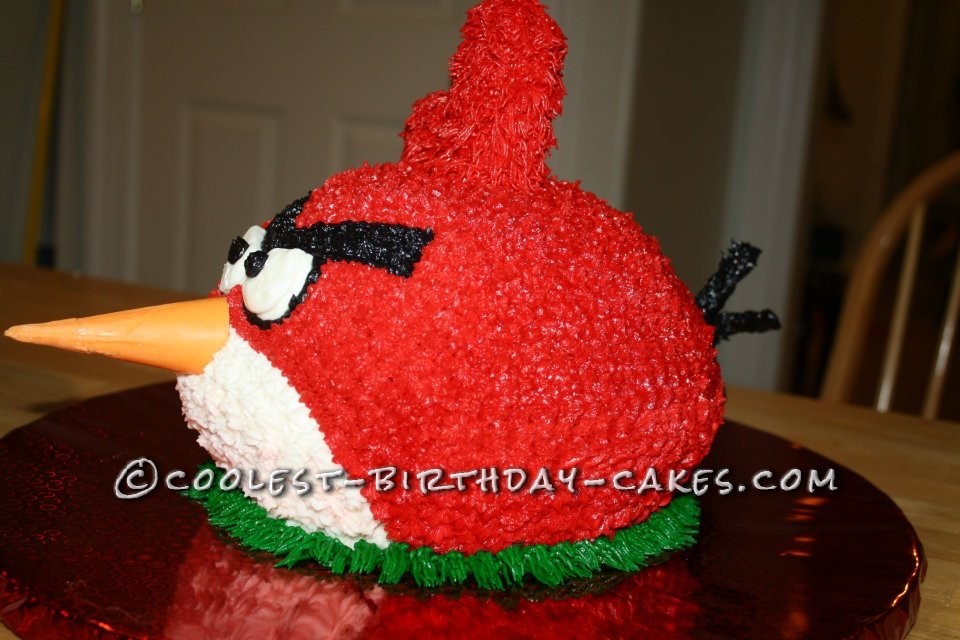 Step-by-Step Red Angry Bird Cake