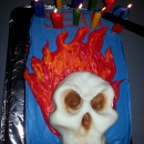 Super-Cool Flaming Skull Cake for 10-Year-Old Boy