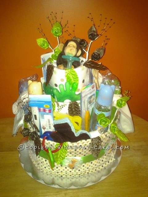 Welcome to the Jungle Diaper Cake