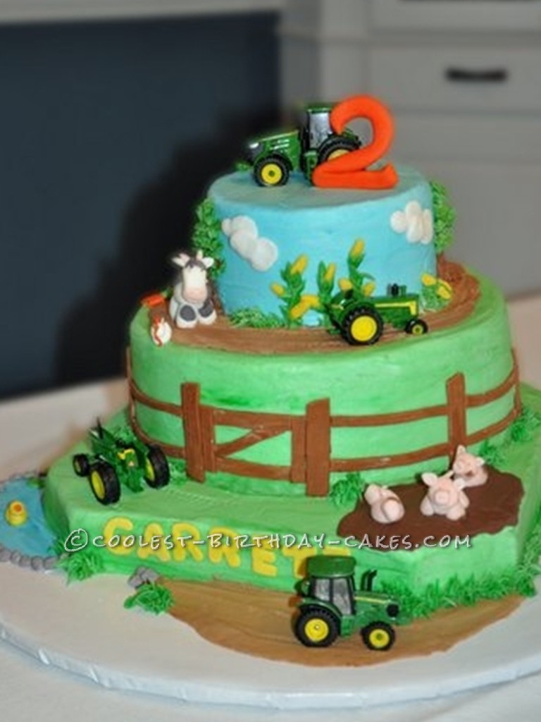 Coolest Farming Scene Birthday Cake