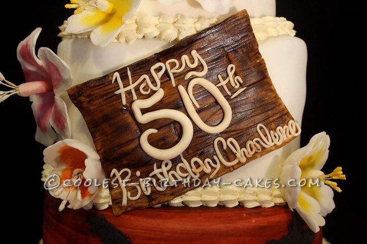 Coolest 50th Birthday Luau Cake
