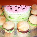 Burger Slider Cupcakes with Watermelon Cake
