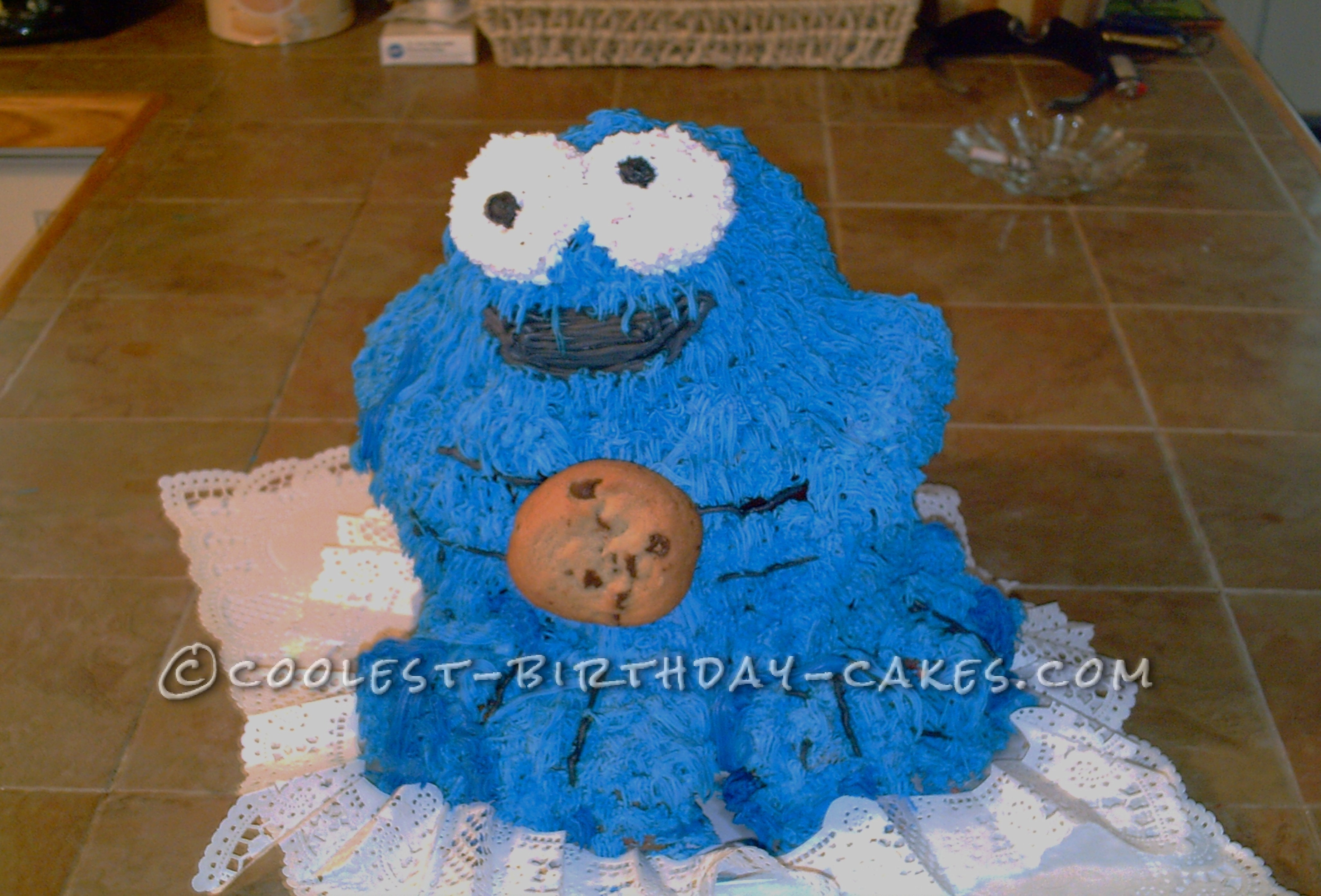 3D Cookie Monster Birthday Cake