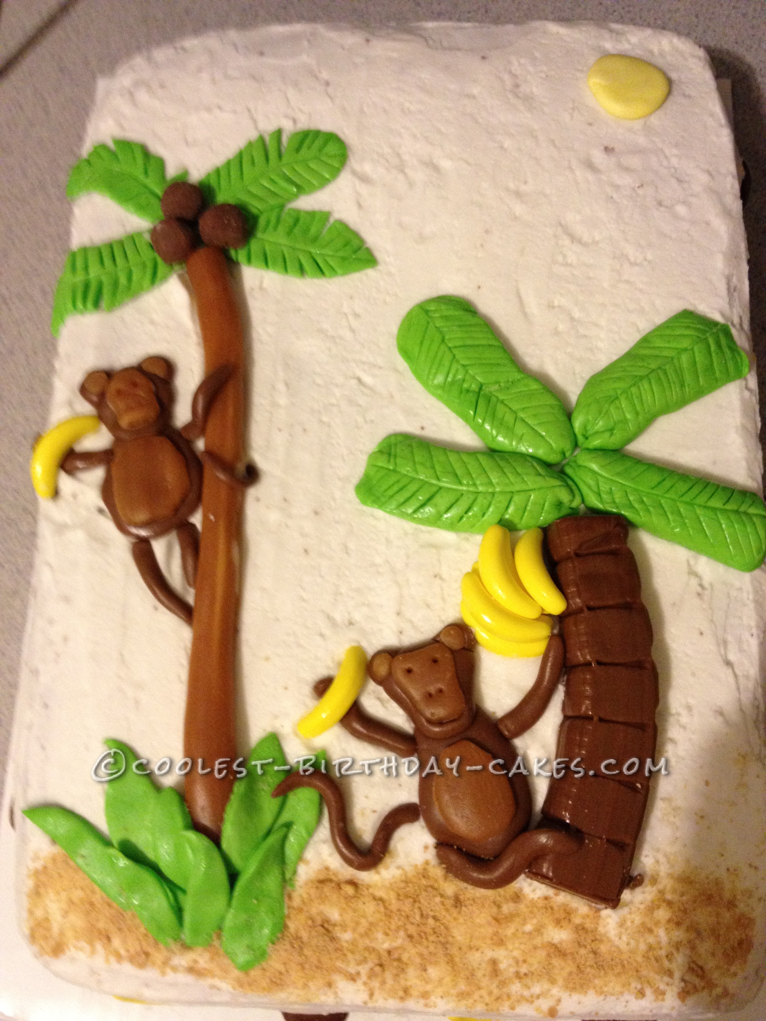 Luau Theme Cake with Monkey