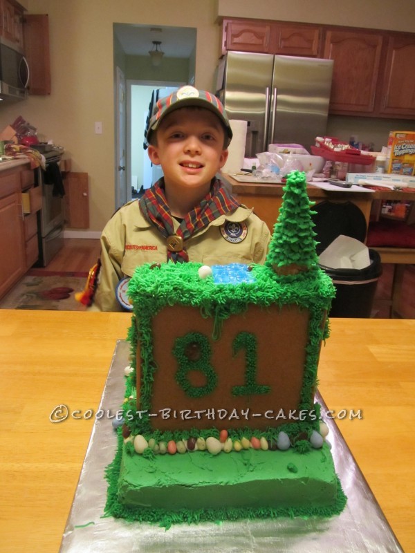 Coolest Waterfall Camping Cake