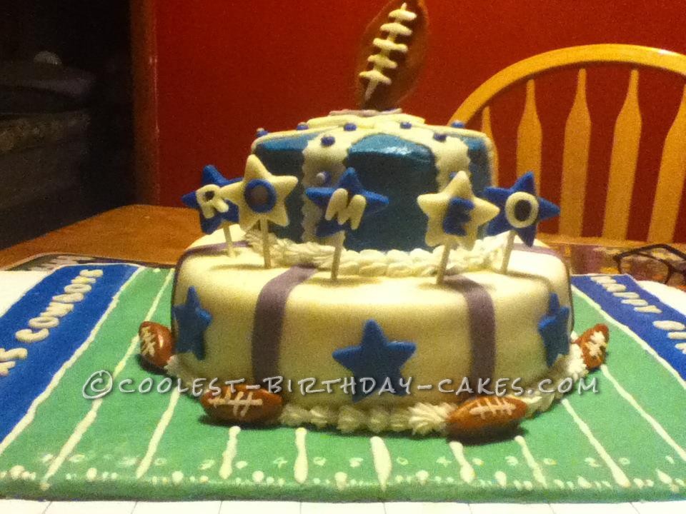 Dallas Cowboys Tiered Football Cake