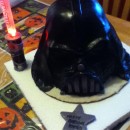 Homemade Darth Vader Helmet Cake