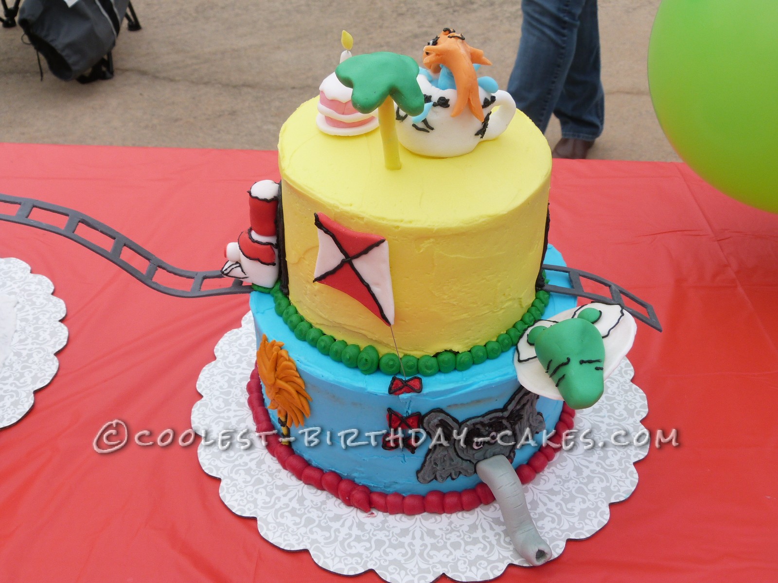 First Birthday Dr. Seuss Hodge-Podge Cake with Cat in the Hat Smash Cake