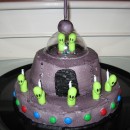 Spaceship Alien Cake