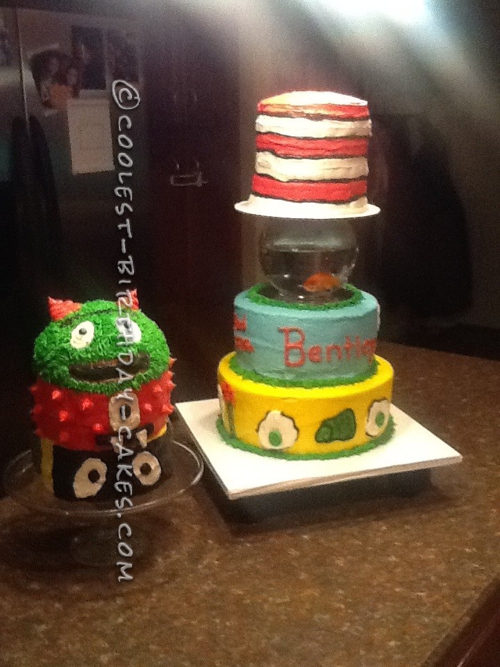 Cat in the Hat Cake with a REAL Goldfish