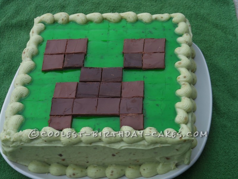 Minecraft Creeper Face Birthday Cake