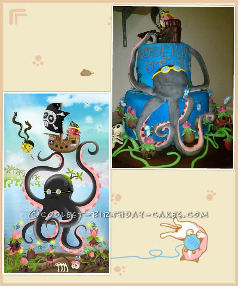 Coolest Octopus and Pirate Birthday Cake