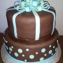 Simple Ribbon Cake for Baby Boy Shower