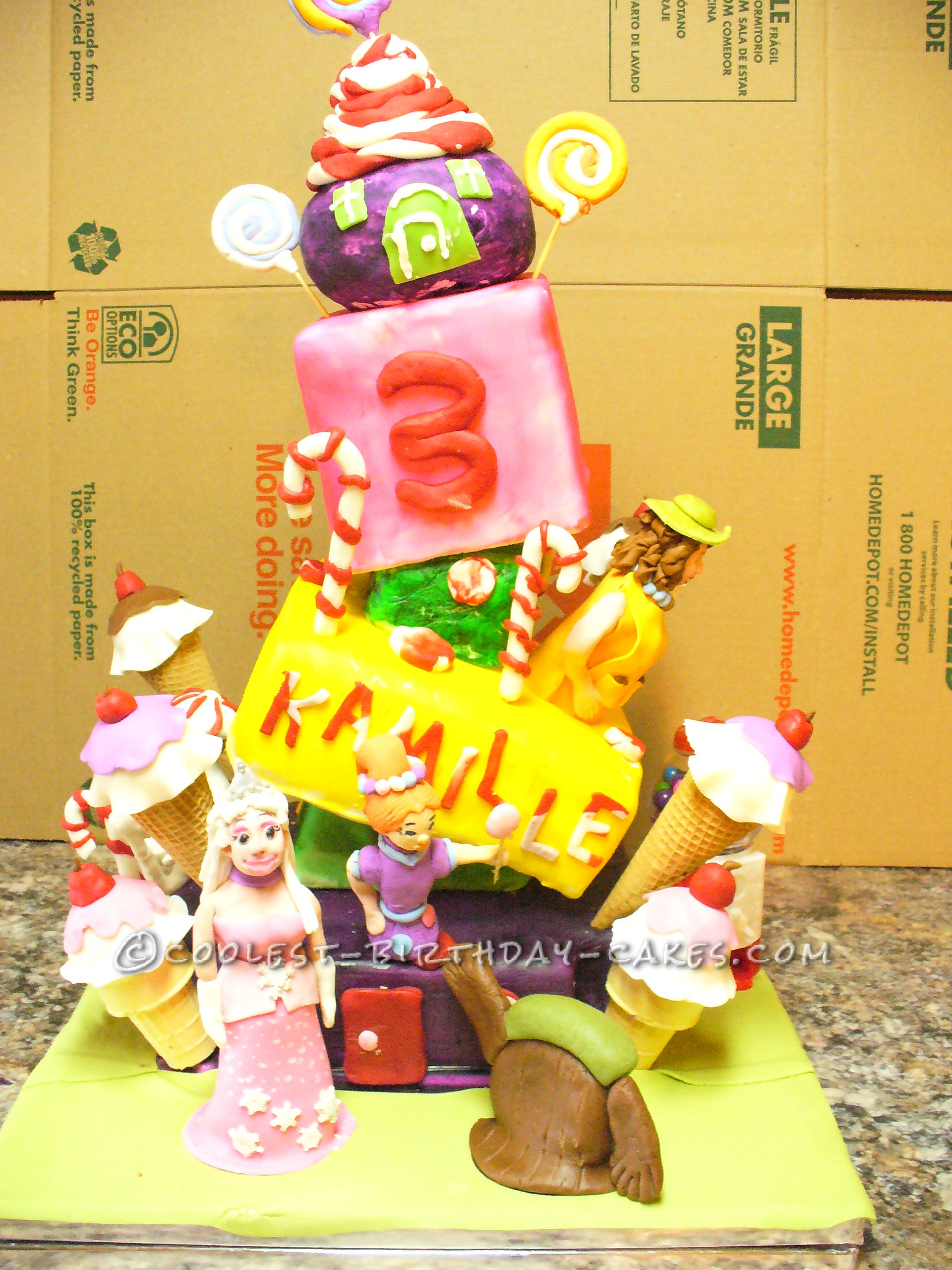 Coolest Candyland Topsy Turvy Cake
