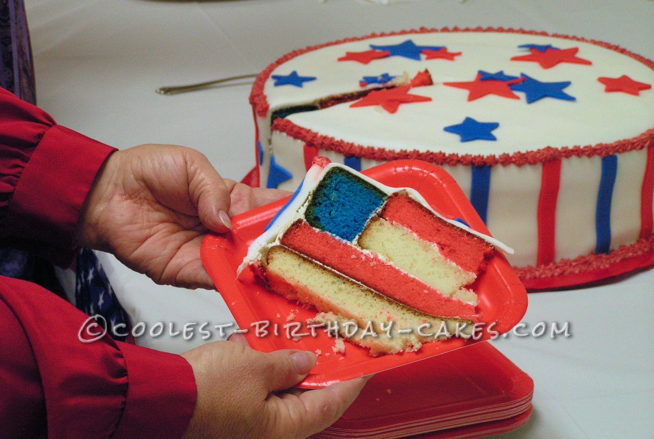 Coolest Patriotic Flag Cake