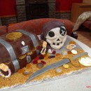 Coolest Treasure Chest and Pirate Skull  Cake