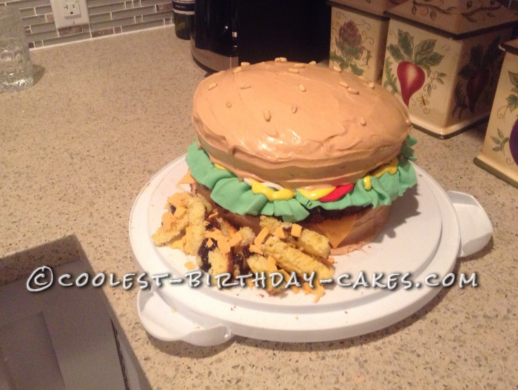 Easiest Fastest Homemade Birthday Hamburger Cake