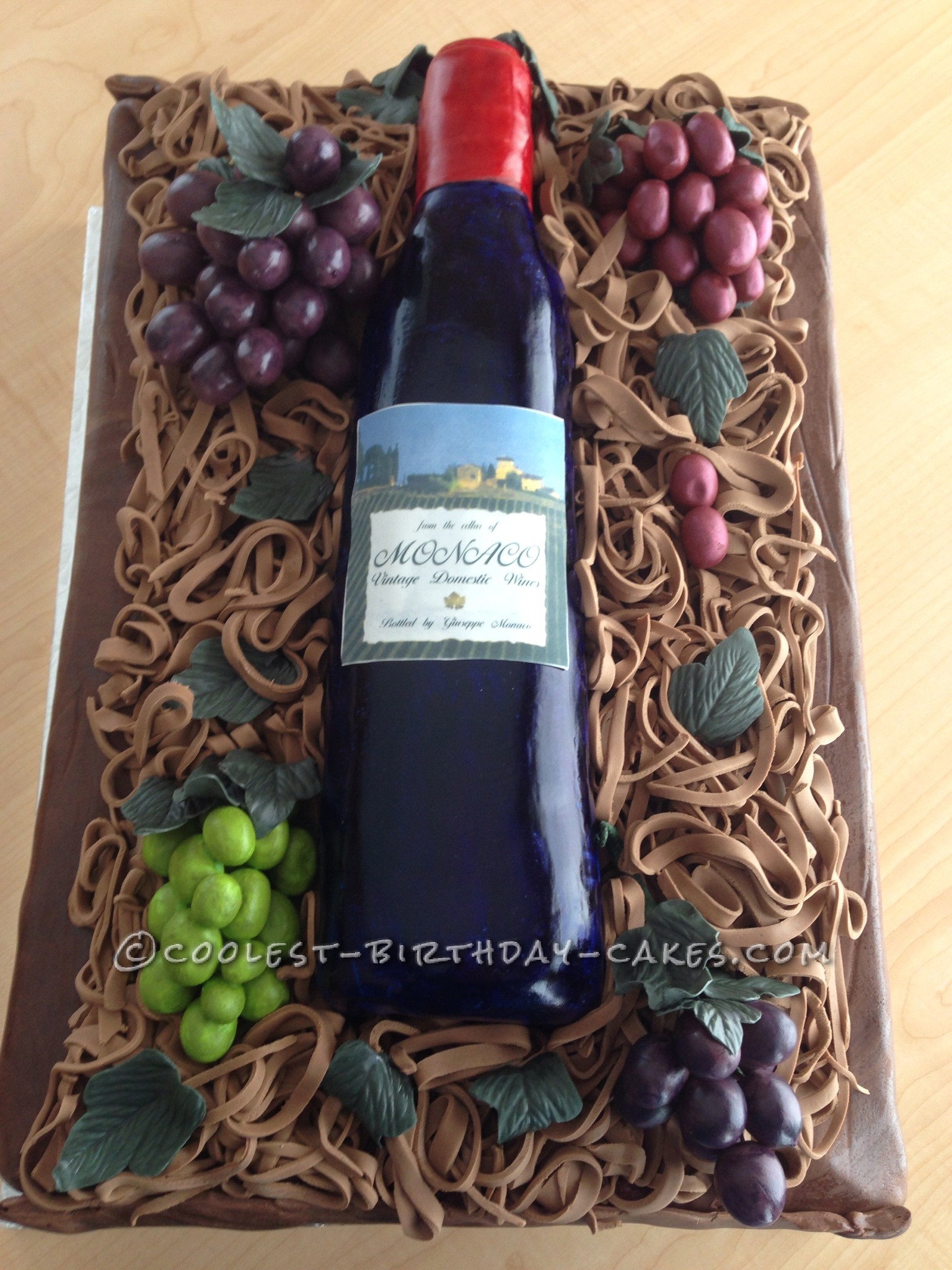 Italian Wine and Grapes Birthday Cake