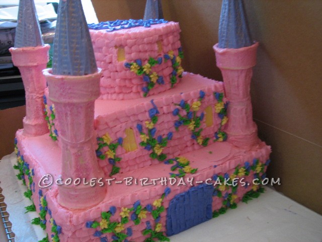 Pretty Pink Princess Castle Cake