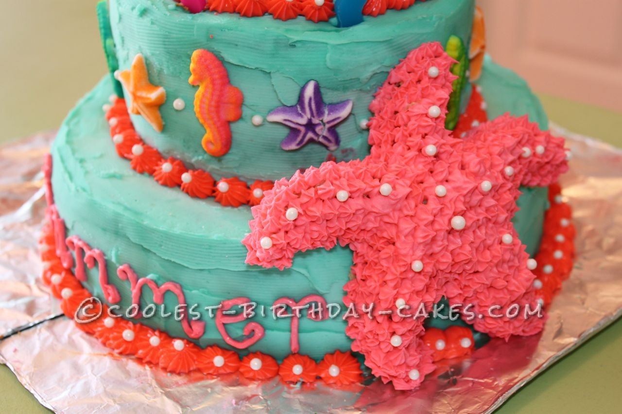 Coolest Seahorses and Starfish Birthday Cake