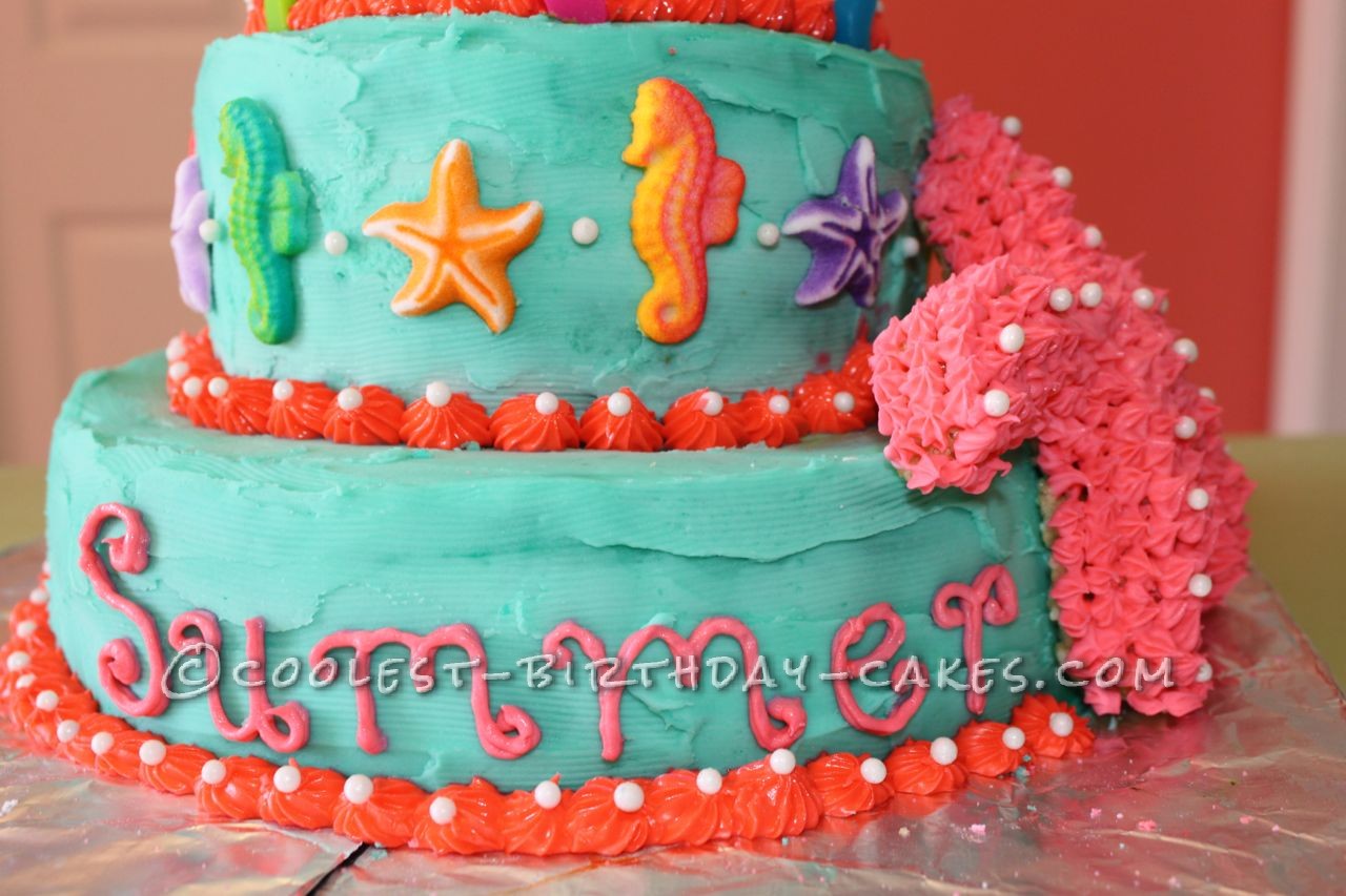 Coolest Seahorses and Starfish Birthday Cake