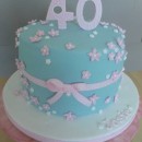 Pretty Pink and Blue 40th Birthday Cake