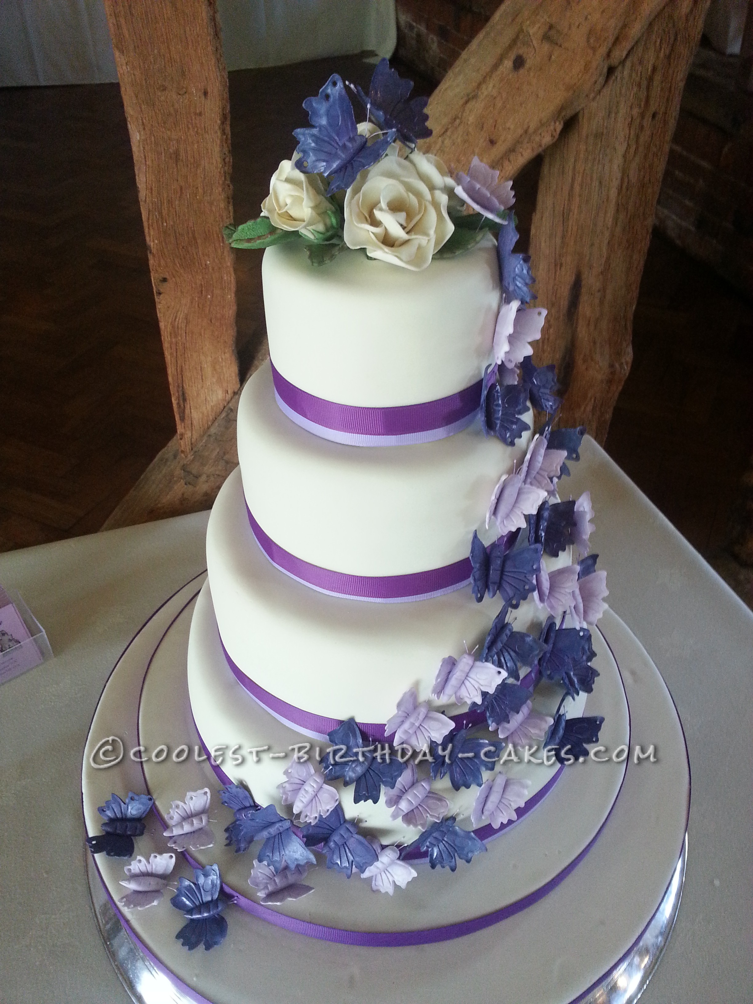 Stunning Homemade Butterfly Wedding Cake