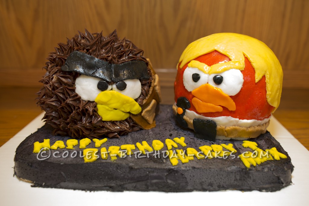 Angry Birds Star Wars Cake with Luke and Chewbacca
